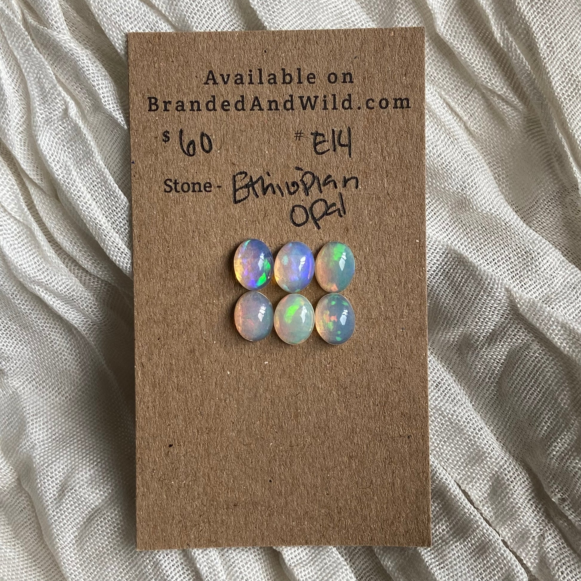 Ethiopian Opal Cabochon - E14 D6150532-01D2-4D3D-ACB4-97DBD9FC7298 Brandedandwild.com