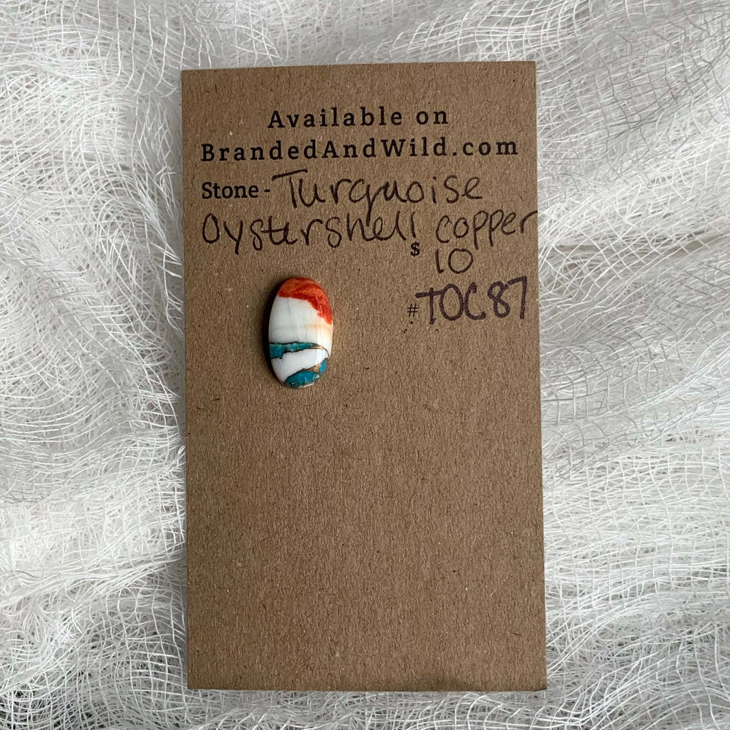 Turquoise, Oystershell, Copper Cabochon - TOC87