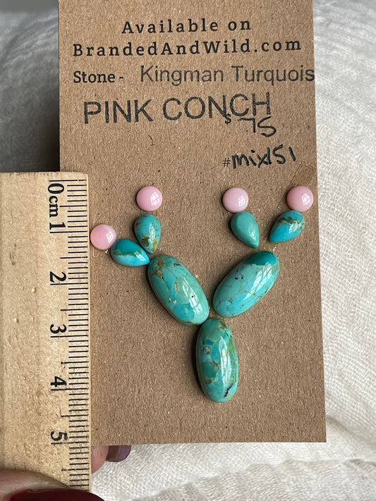 Kingman / Pink Conch Cabochon - Mix151 D6E6846F-4D16-4153-857A-C143069CCD42 Brandedandwild.com