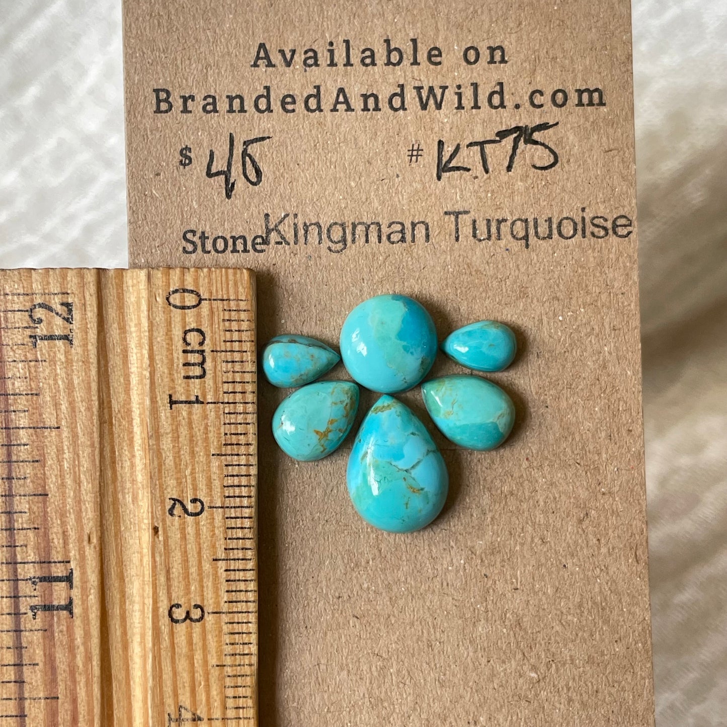 Kingman Turquoise Cabochon - KT75 D6EDB810-00AF-423B-8460-3D405E1DE412 Brandedandwild.com