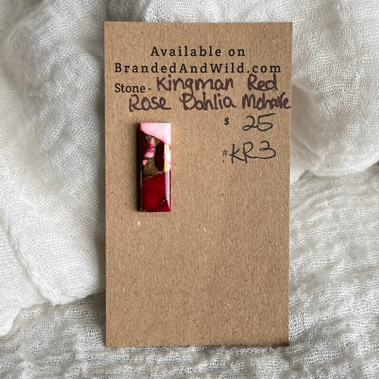 Kingman Red Dahlia Rose Mohave cabochon - KR3
