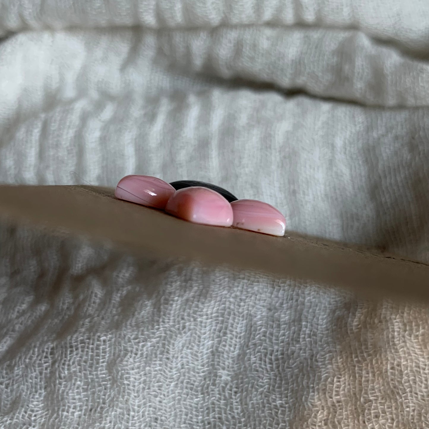 Black Onyx / Pink Conch Cabochon - Mix44
