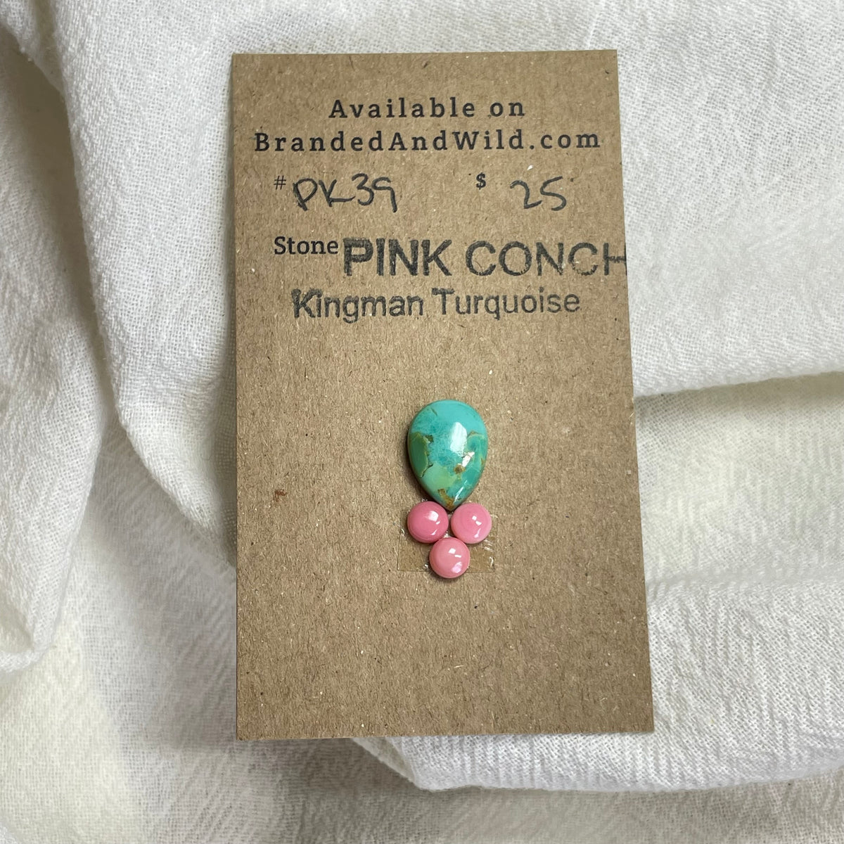 Pink Conch / Kingman Turquoise Cabochon - PK39 D753C9E4-35DC-45D3-8A22-02EDA00E7820 Brandedandwild.com