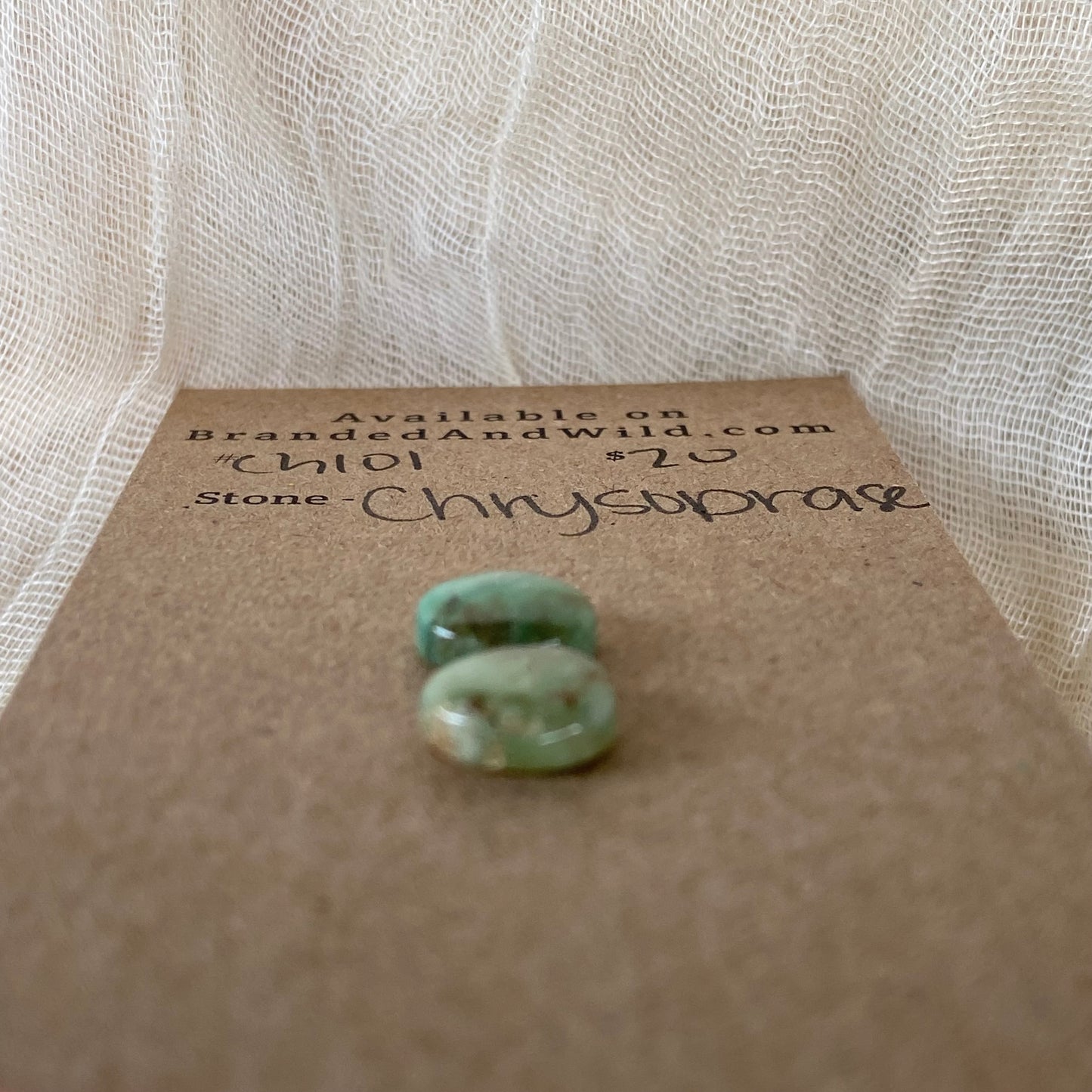Chrysoprase Cabochon - Ch101 D780599F-E0A2-4266-8679-530FA53EF131 Brandedandwild.com