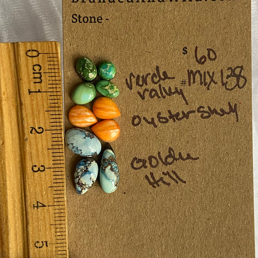 Oystershell / Verde Valley / Golden Hill Cabochon - MIX138