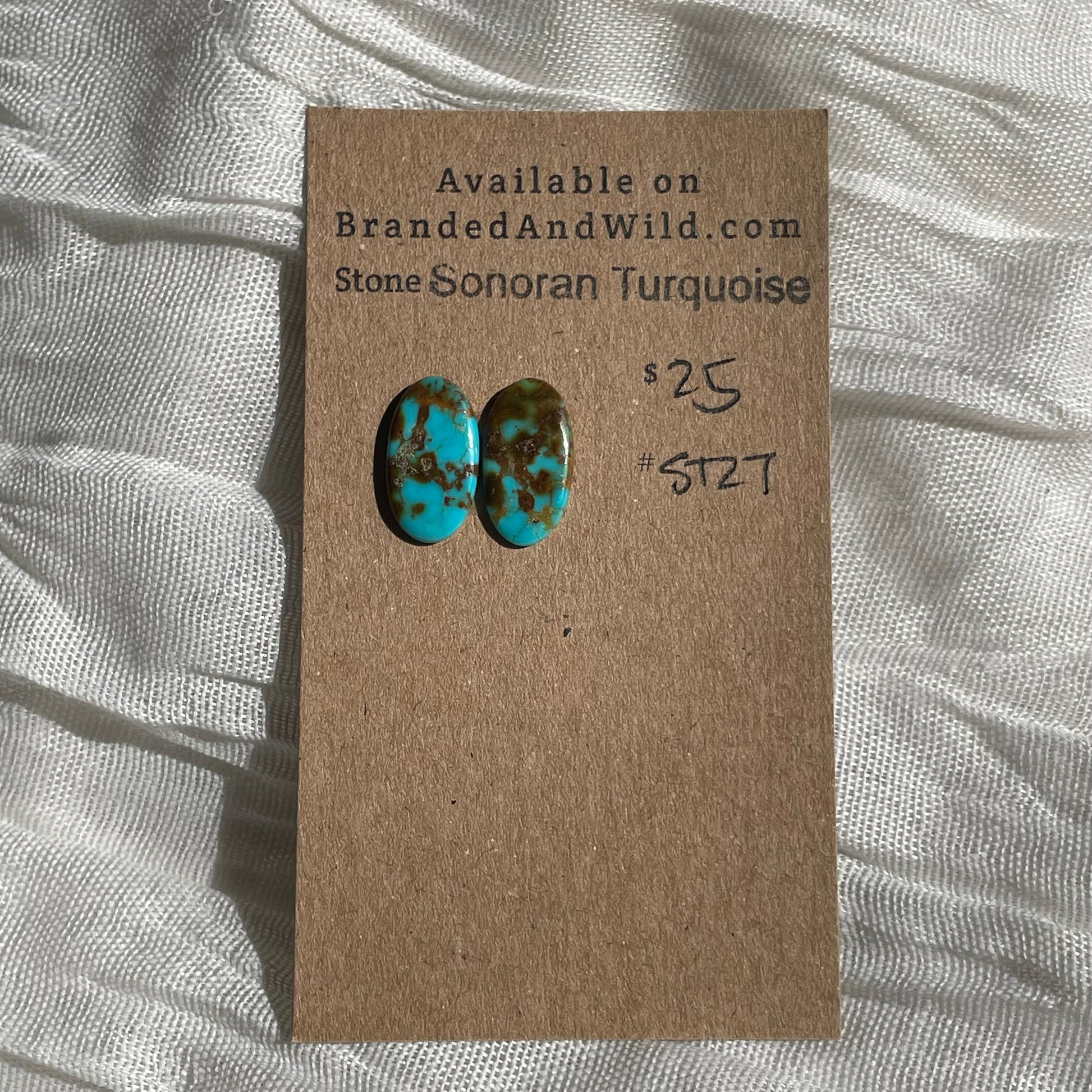 Sonoran Turquoise Cabochon - ST27 D7FA6FED-C338-444B-858A-C1E171D00603 Brandedandwild.com
