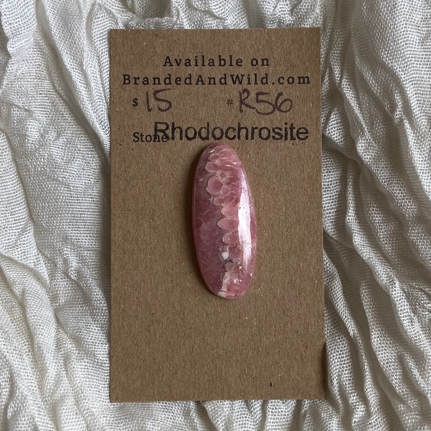 Rhodochrosite Cabochon - R056 D80E018F-07AA-40B7-BEB2-495418468413 Brandedandwild.com