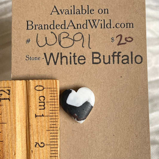 White Buffalo Cabochon - WB91 D8129283-D35D-48F7-A9F7-7FB300C33C58 Brandedandwild.com