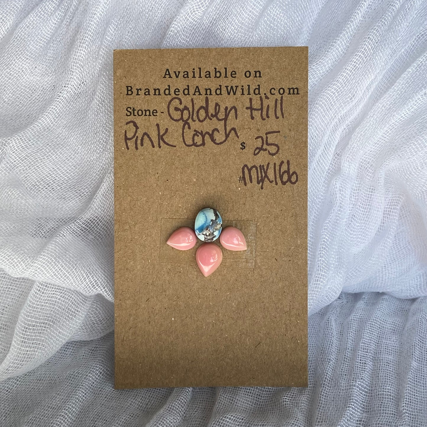 Golden Hill/Pink Conch Cabochon - Mix166