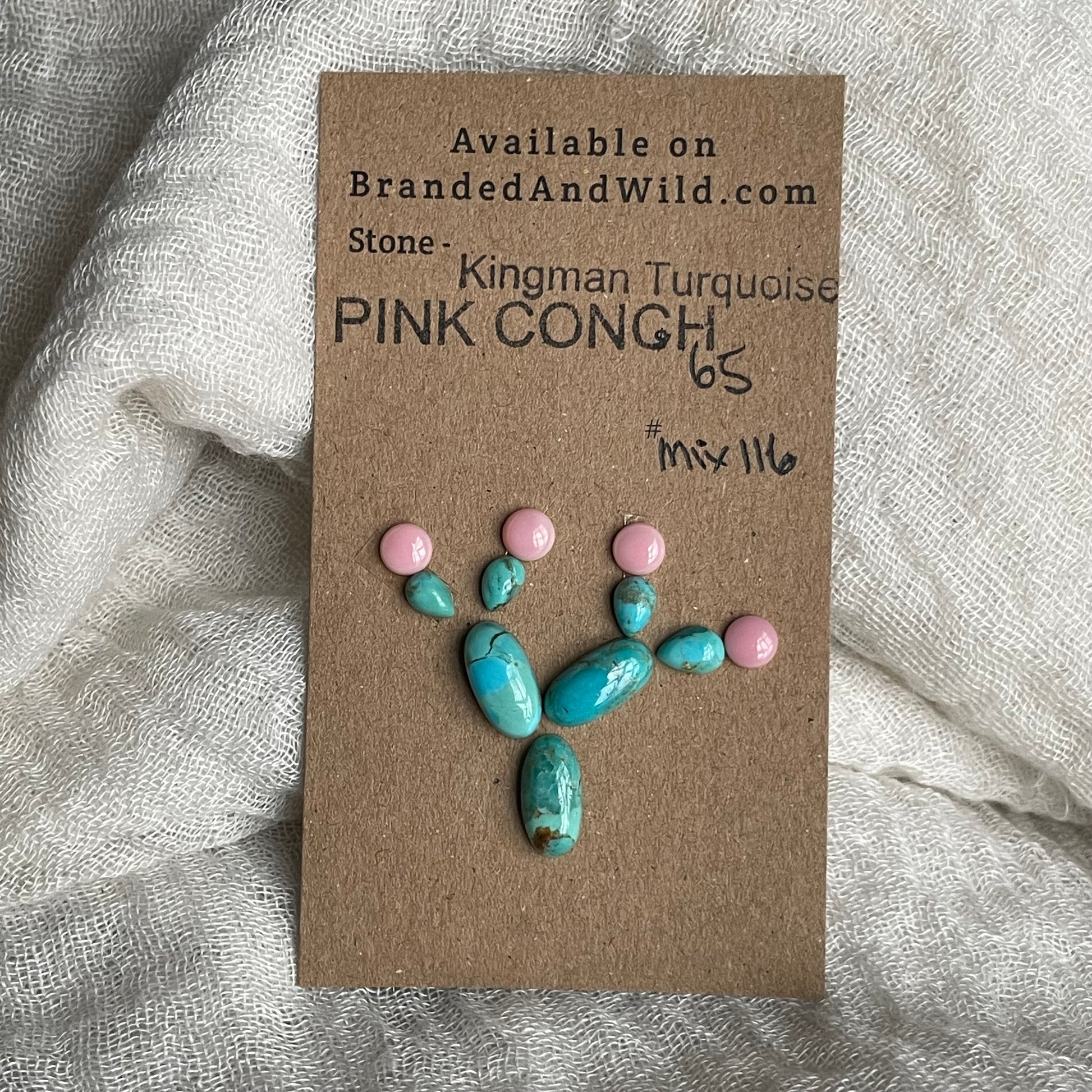 Kingman / Pink Conch Cabochon - Mix116 D88926E8-8BD4-4DF9-9C33-4CB9321CA808 Brandedandwild.com