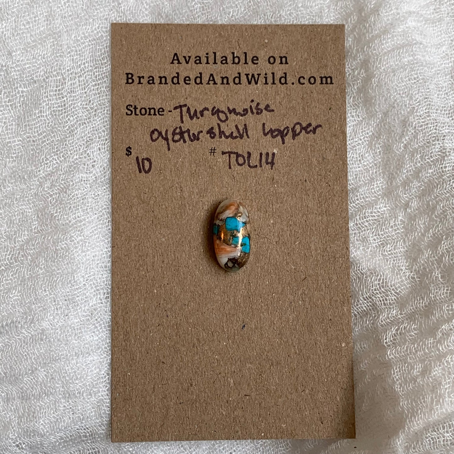 Turquoise, Oystershell, Copper Cabochon - TOC14