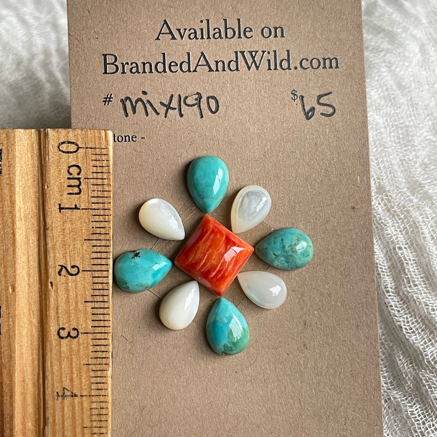 Kingman Mix / mother of pearl / oyster shell Cabochon - MIX190 D8B5E760-63E7-4344-93A1-9605D57D14BB Brandedandwild.com