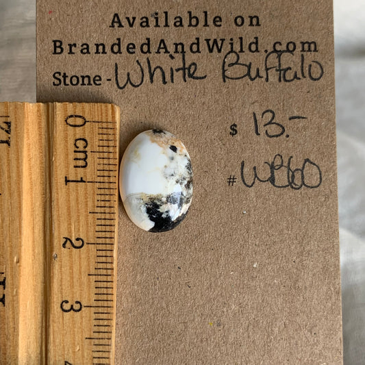 White Buffalo Cabochon - WB60