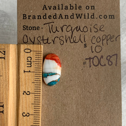 Turquoise, Oystershell, Copper Cabochon - TOC87