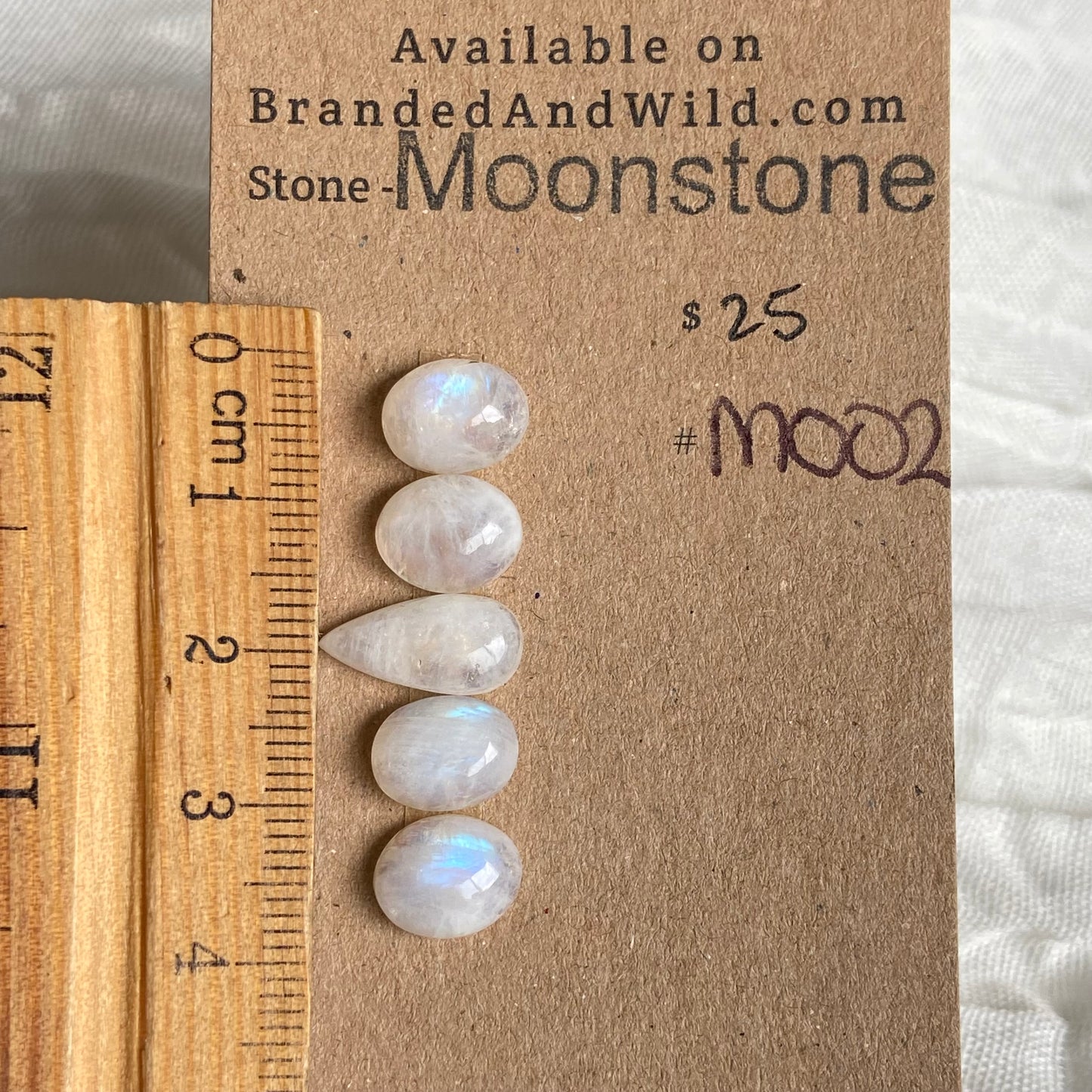 Moonstone cabochon - M002 D9548570-9D39-431A-B3C5-2C328FDD5974 Brandedandwild.com