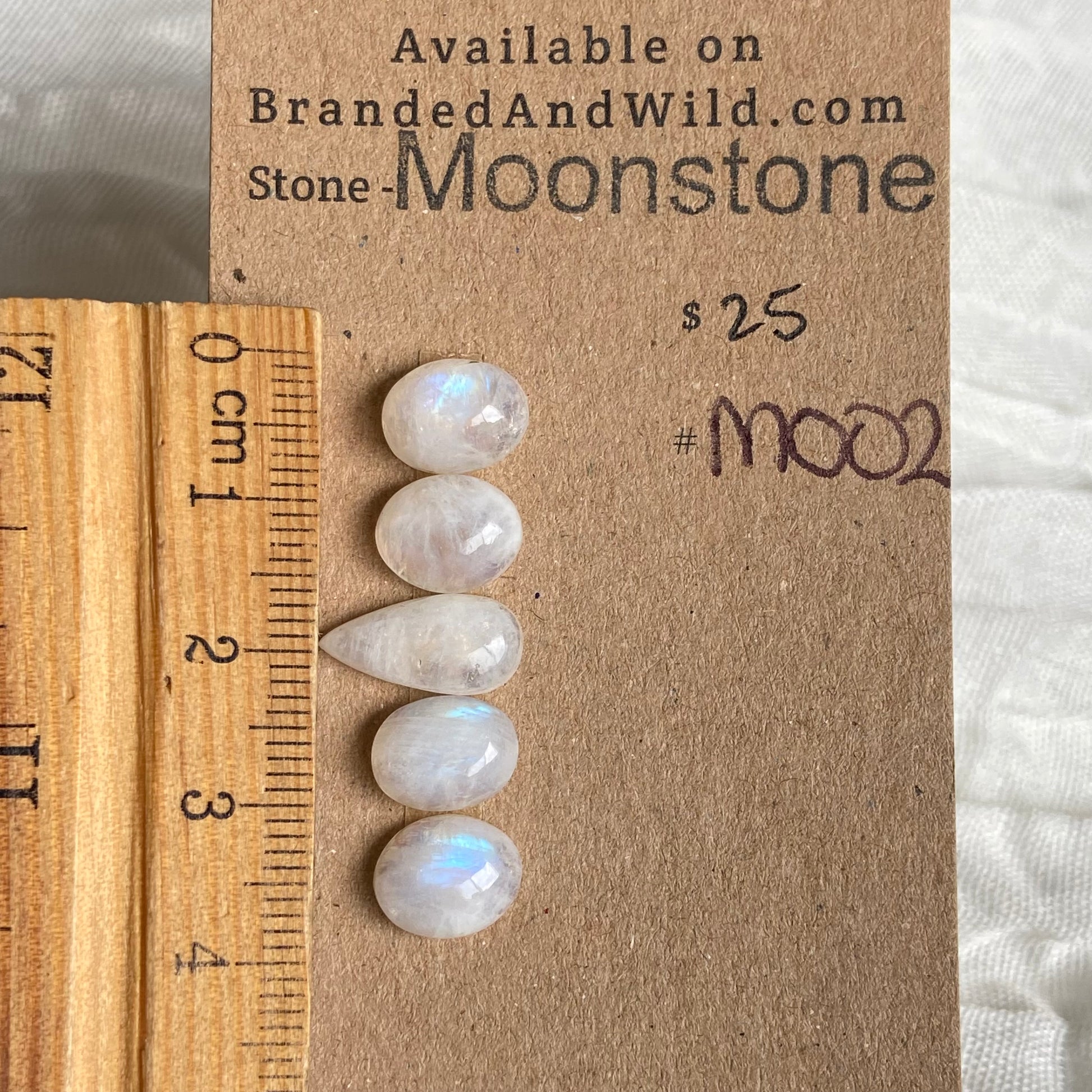 Moonstone cabochon - M002 D9548570-9D39-431A-B3C5-2C328FDD5974 Brandedandwild.com