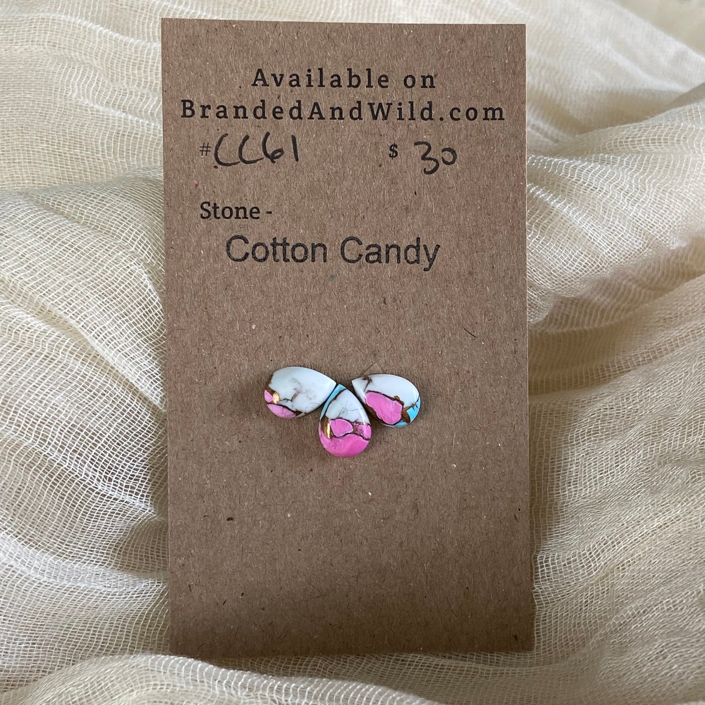 Cotton Candy Cabochon - CC61 D95DFABB-851F-435E-AD7A-C07BF1484C0D Brandedandwild.com