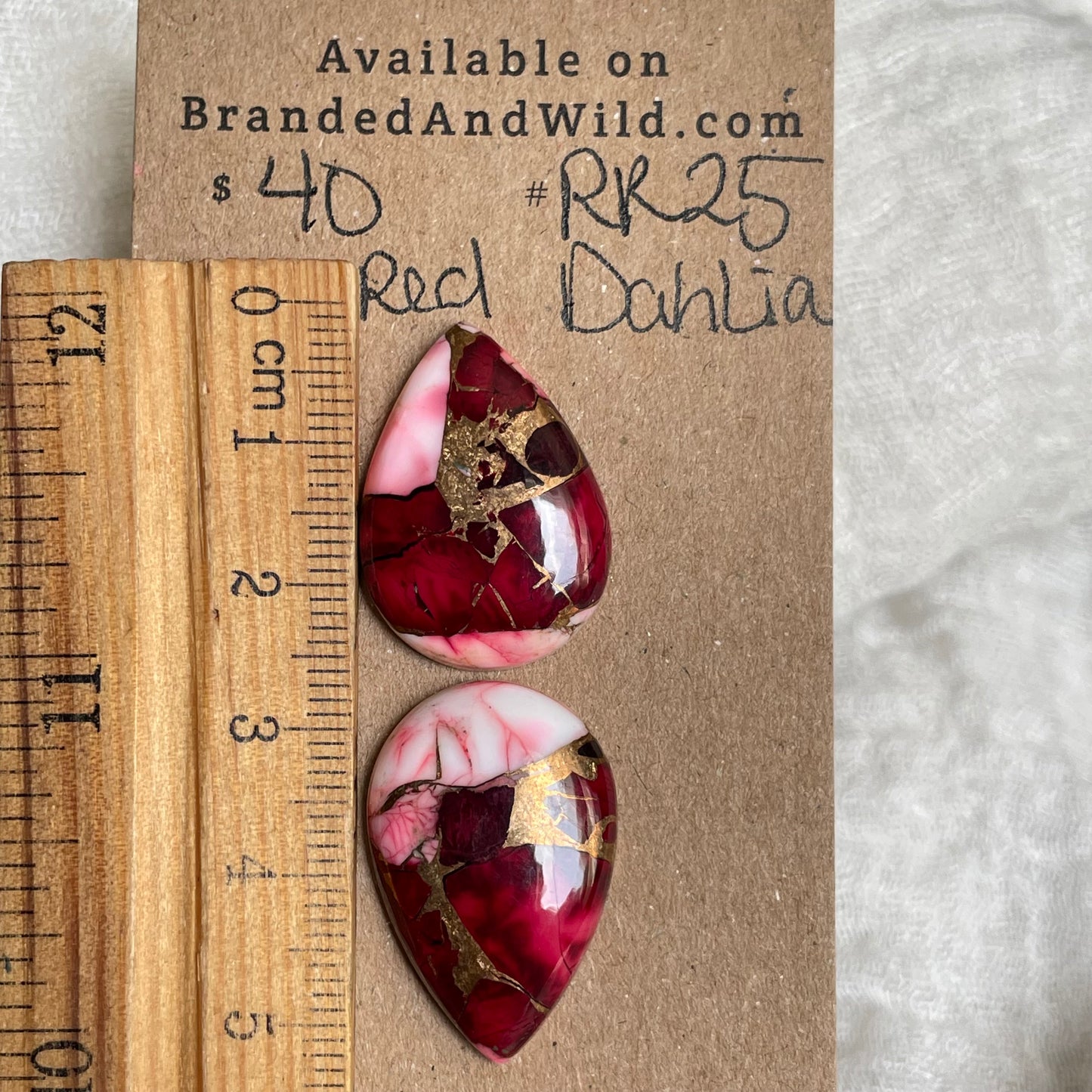 Red Dahlia Cabochon - RD25 D9B03210-C37C-412F-97C8-FFD9A013255F Brandedandwild.com