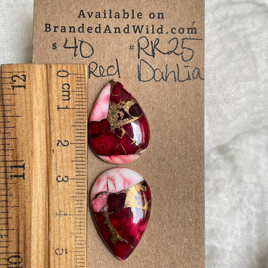 Red Dahlia Cabochon - RD25 D9B03210-C37C-412F-97C8-FFD9A013255F Brandedandwild.com