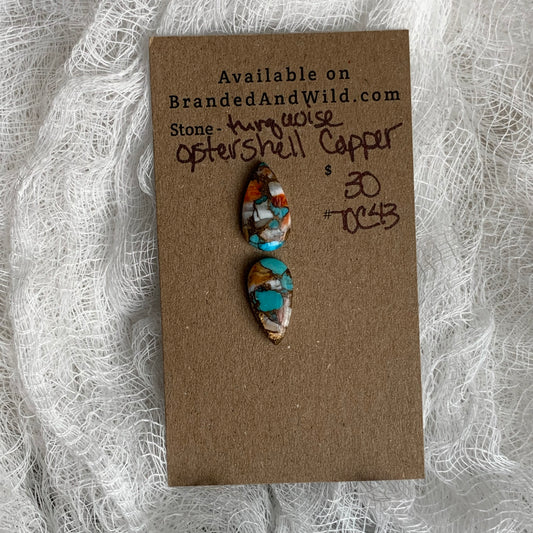 Turquoise, Oystershell, Copper Cabochon - TOC43