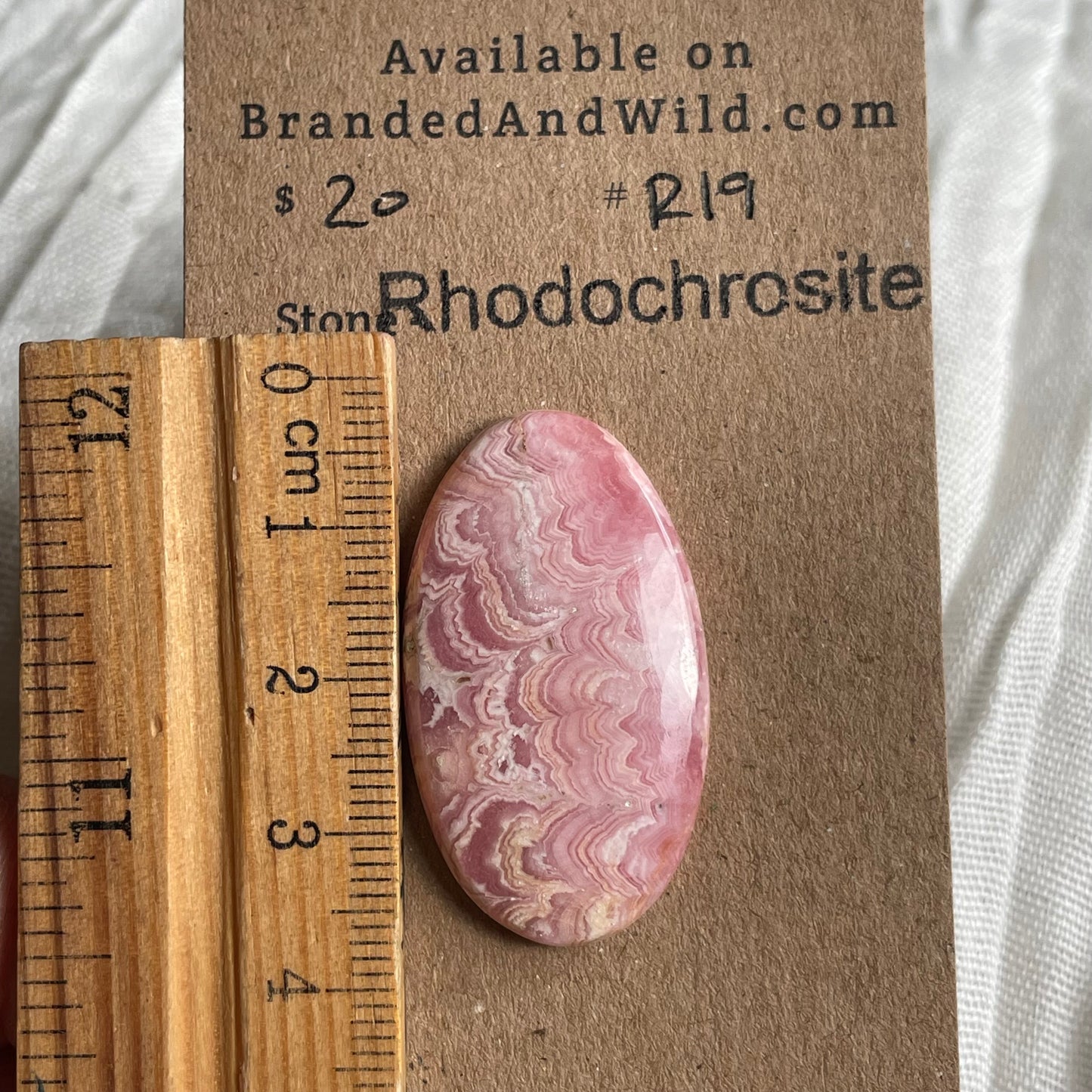 Rhodochrosite Cabochon - R19 D9DFE606-3D8C-4D18-9375-CB9E353B2C75 Brandedandwild.com