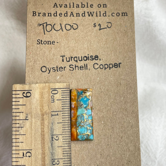 Turquoise, Oyster Shell, Copper Cabochon - TOC100 DA10D63C-409E-4A6B-880A-6F6A43A83C66 Brandedandwild.com