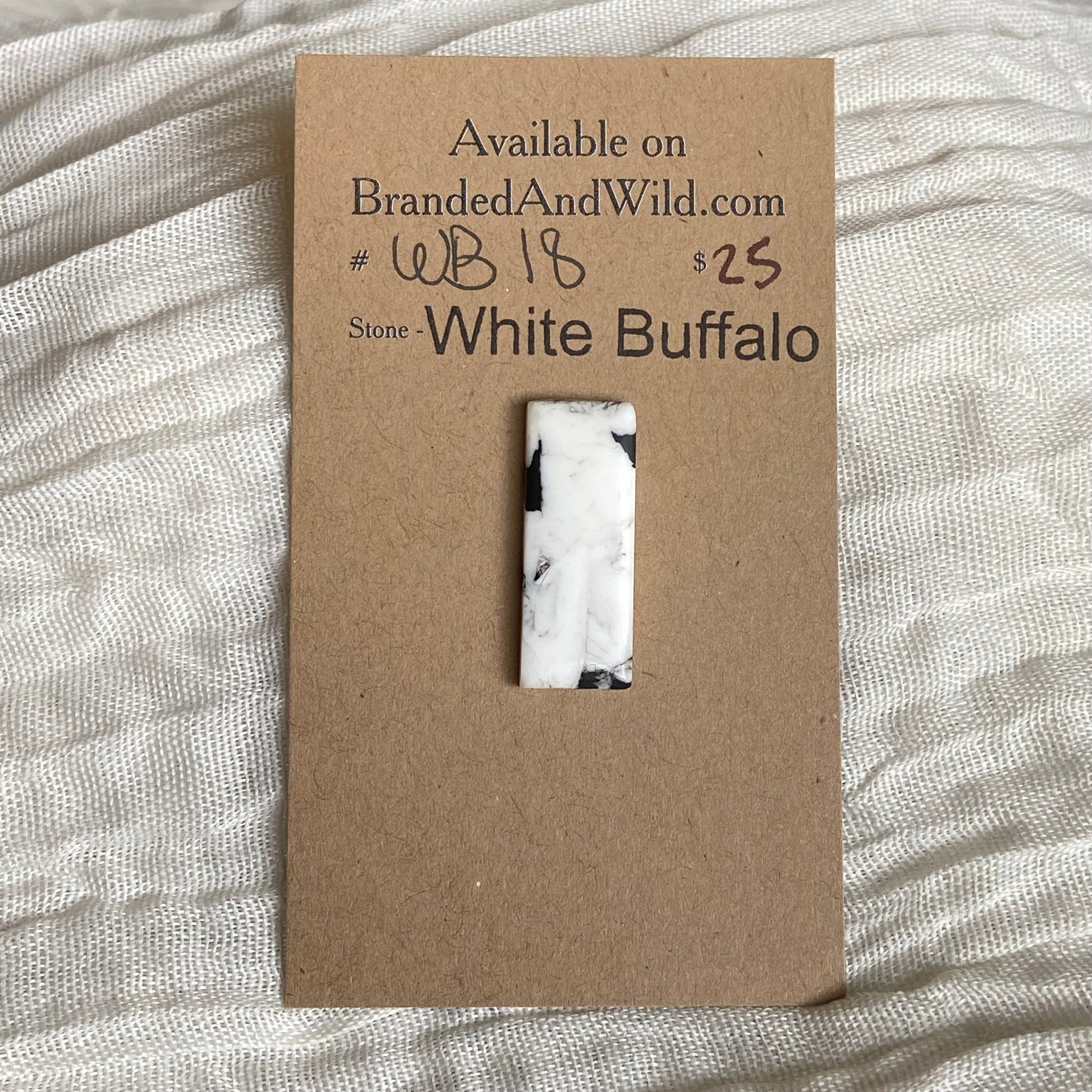 White Buffalo Cabochon - WB18 DA1C5758-ED16-4FE7-827B-049DDC90DEFD Brandedandwild.com