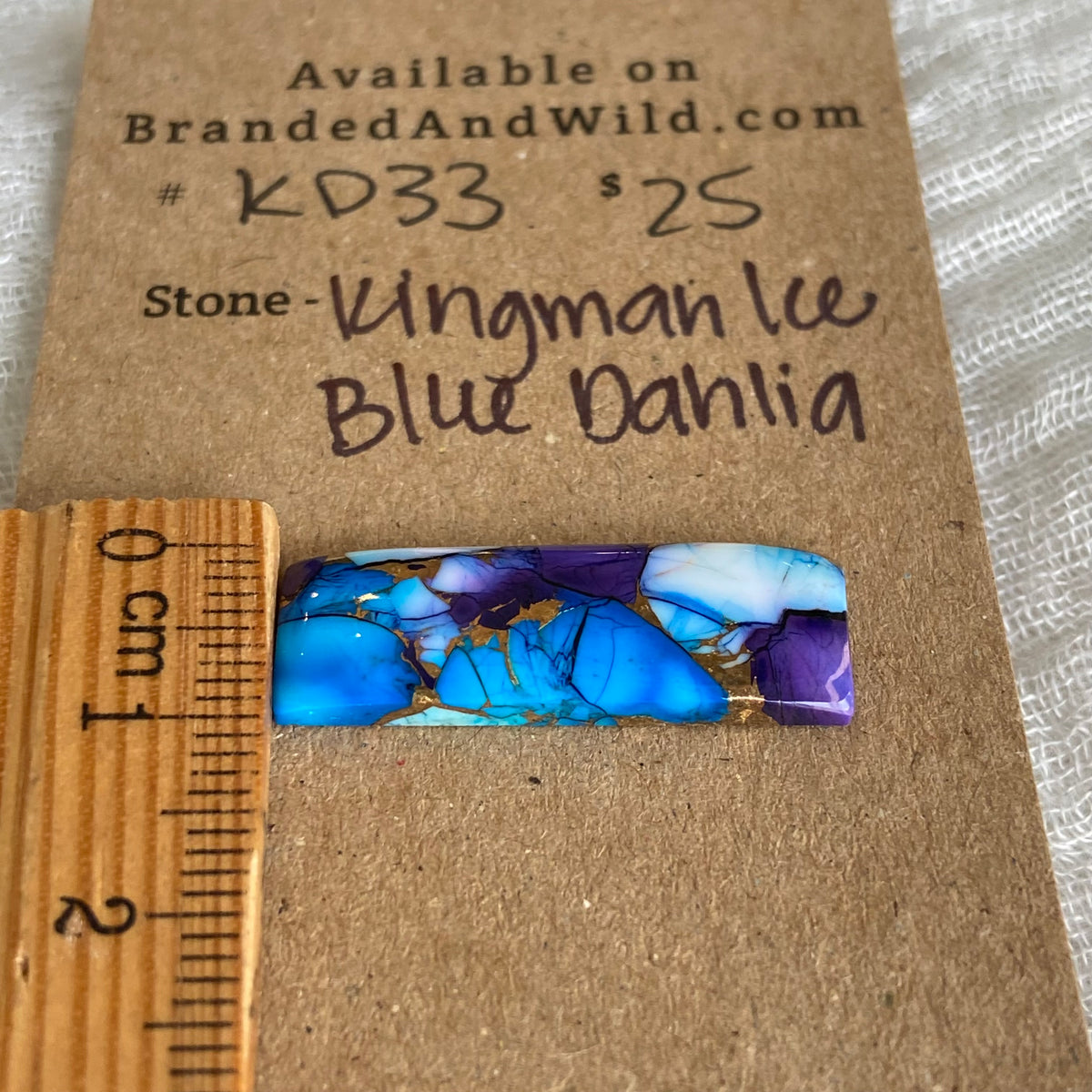Kingman Ice Blue Dahlia Cabochon - KD33