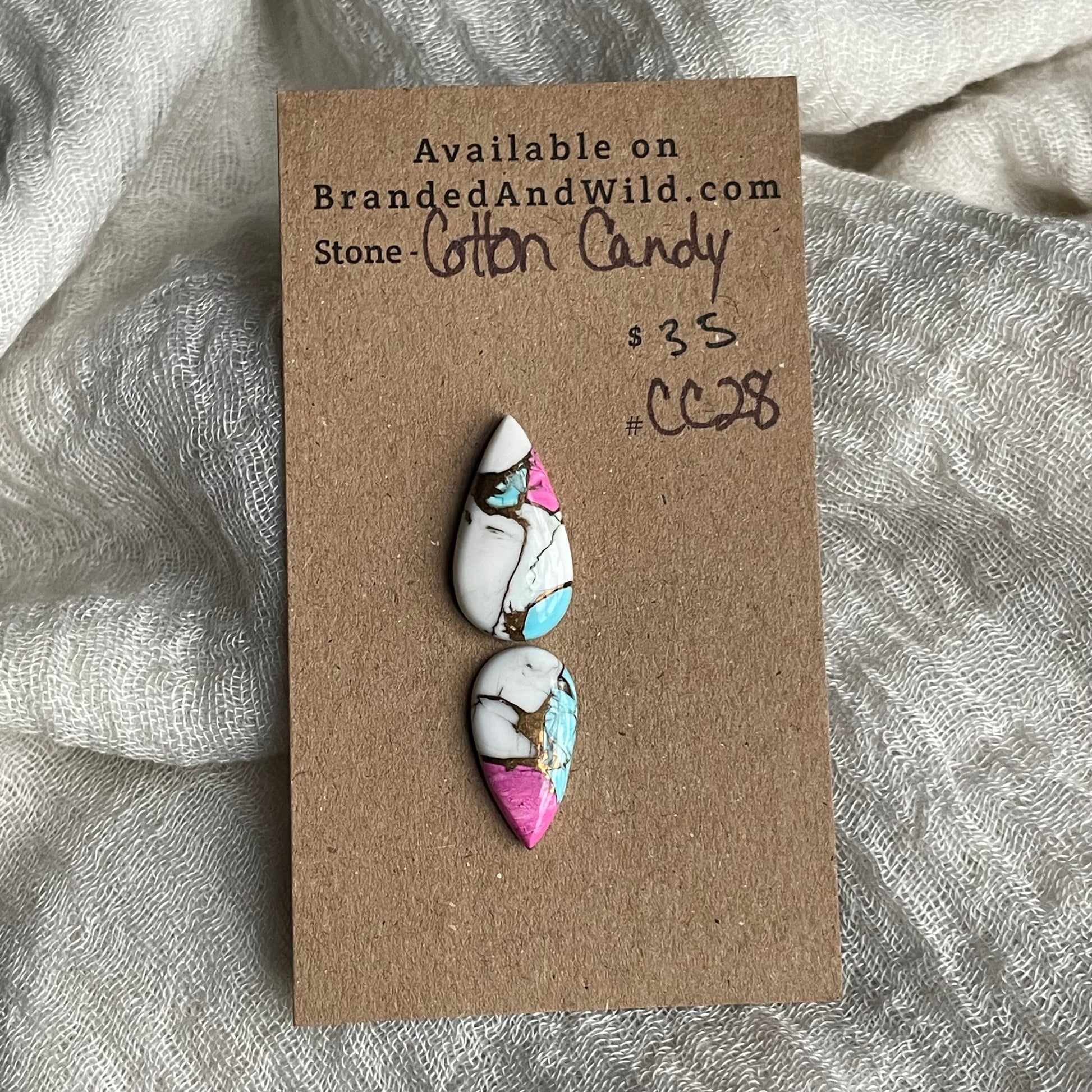 Cotton Candy Cabochon - CC28 DAB9B7C2-D8E9-446F-B568-8C1FE8C7093A Brandedandwild.com