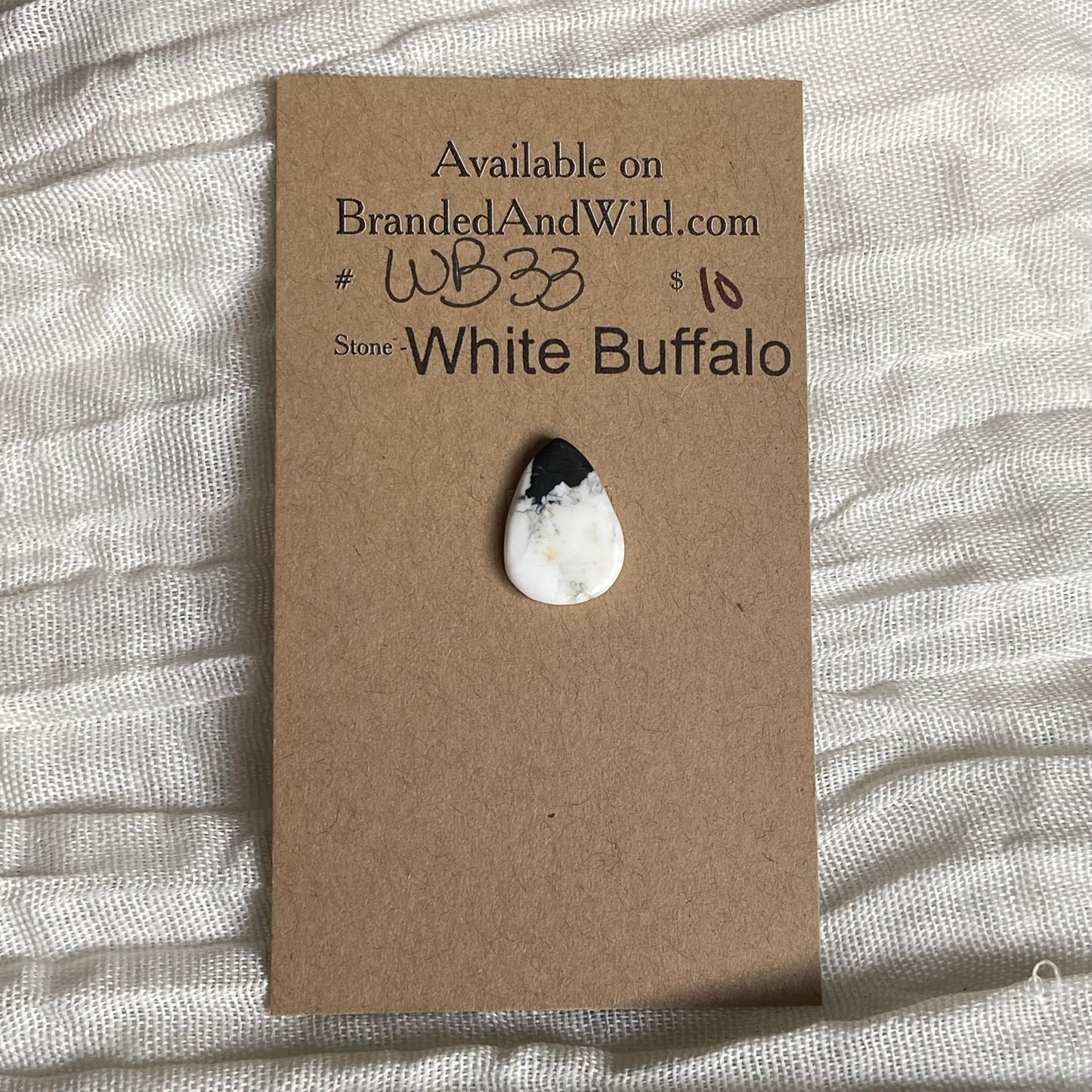 White Buffalo Cabochon - WB33 DAC4F643-A958-4799-A7B5-8B9405E8A540 Brandedandwild.com