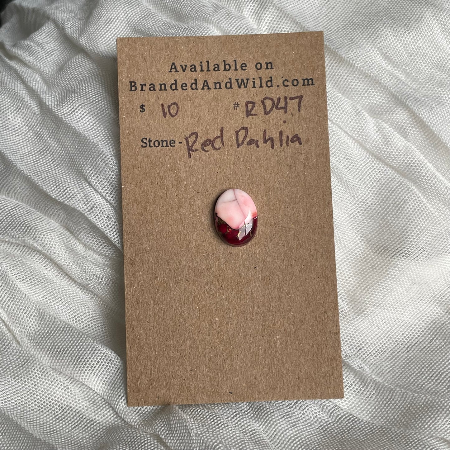 Red Dahlia Cabochon - RD47 DB2E13C2-9E4A-41A5-9817-3CC27C4D8910 Brandedandwild.com