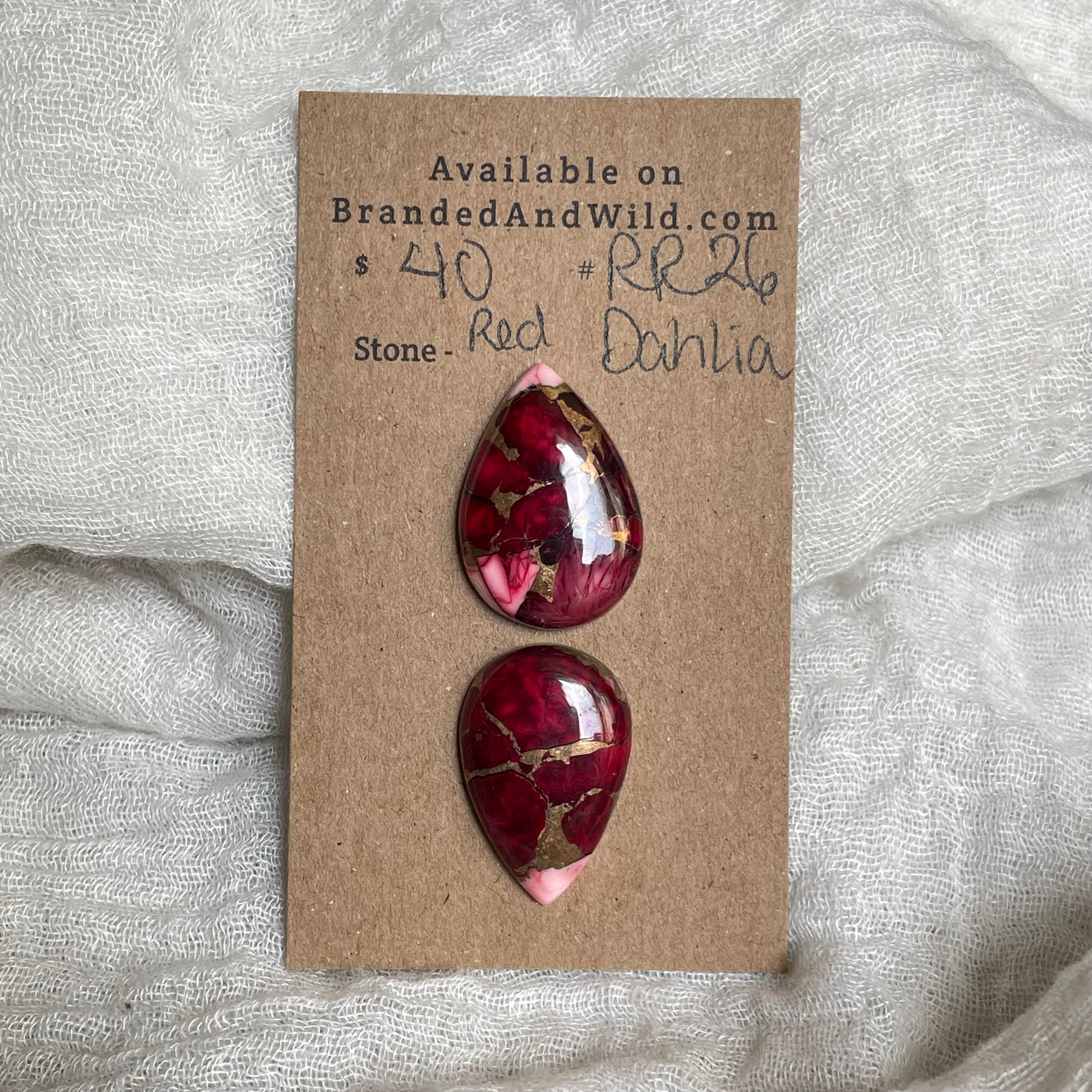 Red Dahlia Cabochon - RD26 DBA174E4-4335-4E59-BDD1-D3AD159530C7 Brandedandwild.com