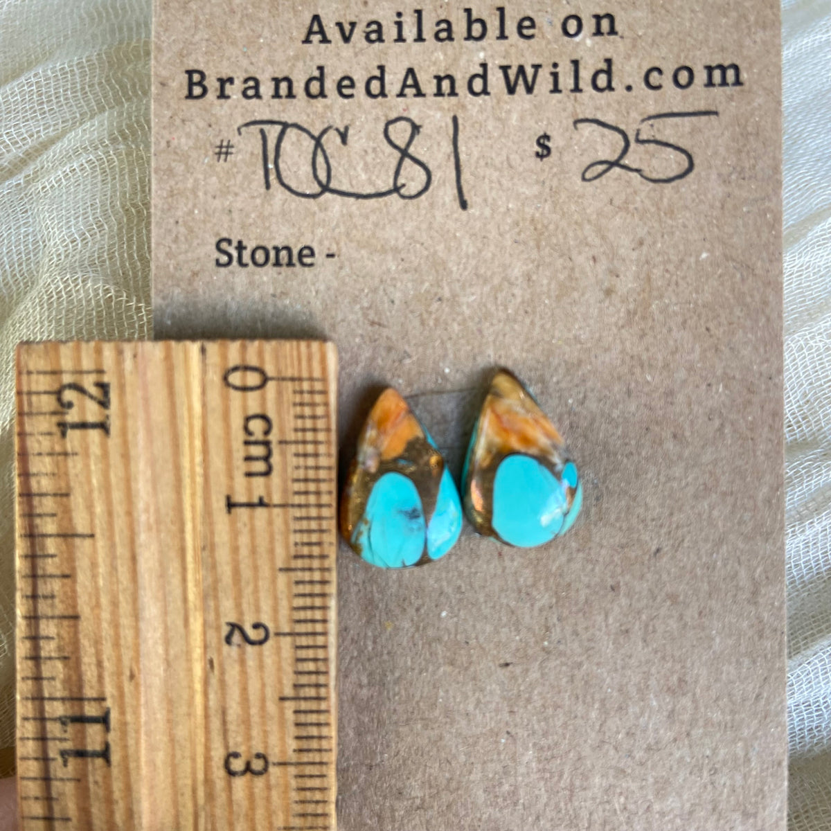 Turquoise, Oyster Shell, Copper Cabochon - TOC81 DBA2AFE4-BE42-4F22-9DAD-CF5F7AC527E2 Brandedandwild.com