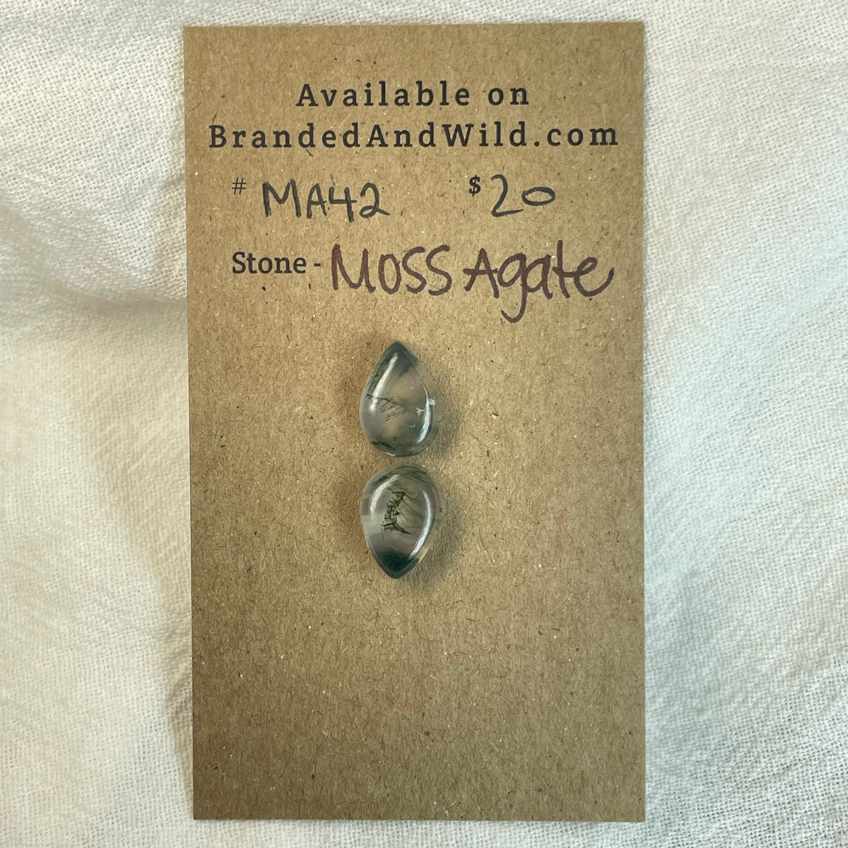 Moss Agate Cabochon - MA42 DBA7F8A0-E3C9-4137-B0BB-F6D95EBC3A1D Brandedandwild.com