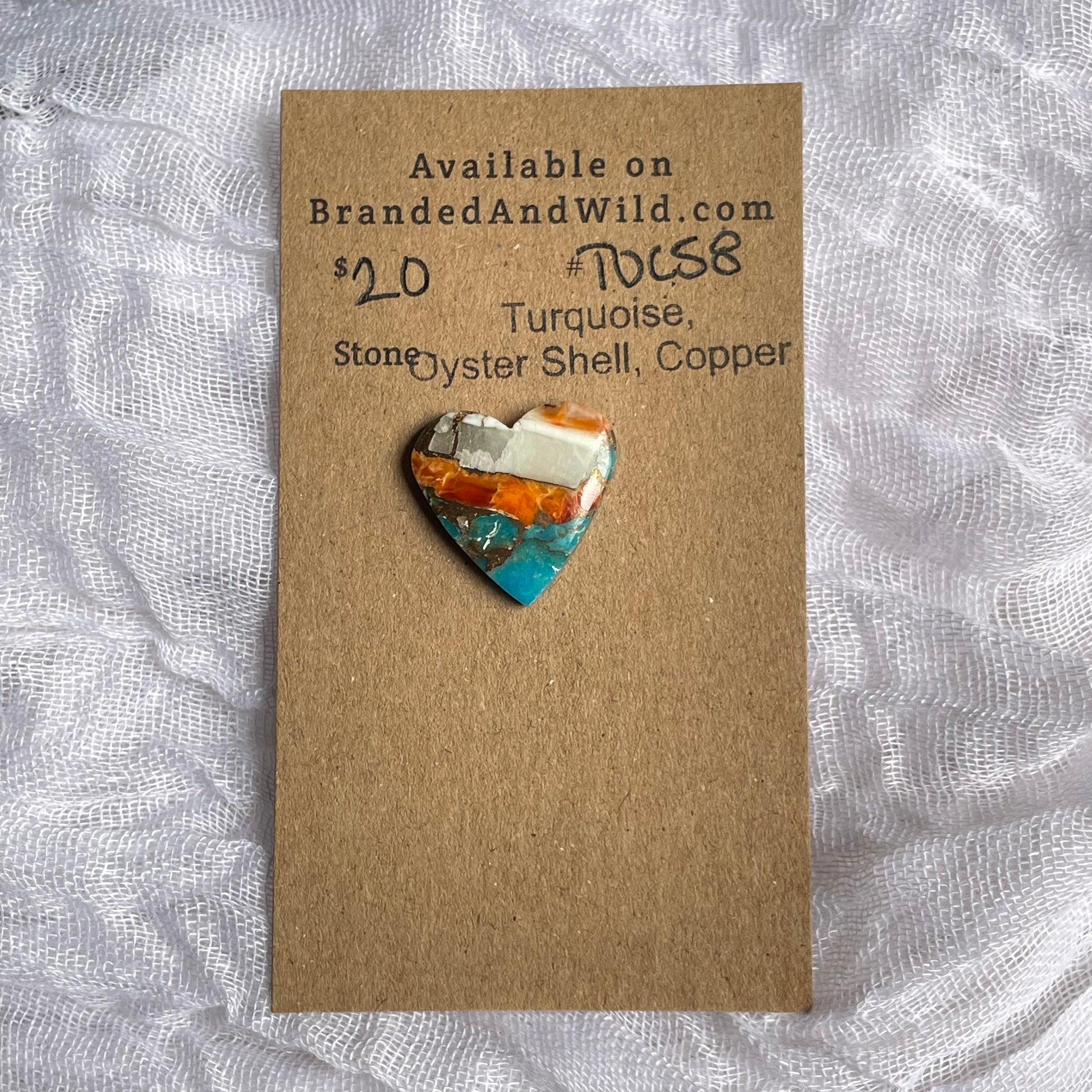 Turquoise, Oyster Shell, Copper Cabochon - TOC58 DBDF06A1-BE5E-4131-97DC-DE5D85C447D0 Brandedandwild.com