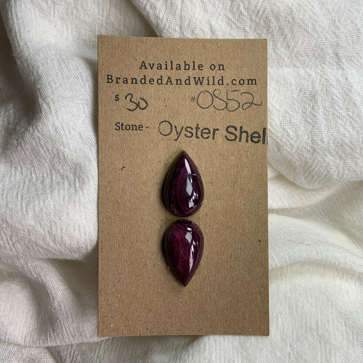 Oyster Shell Cabochon - OS52 DBE0C2BD-4549-41DD-9B74-3126959950A8 Brandedandwild.com