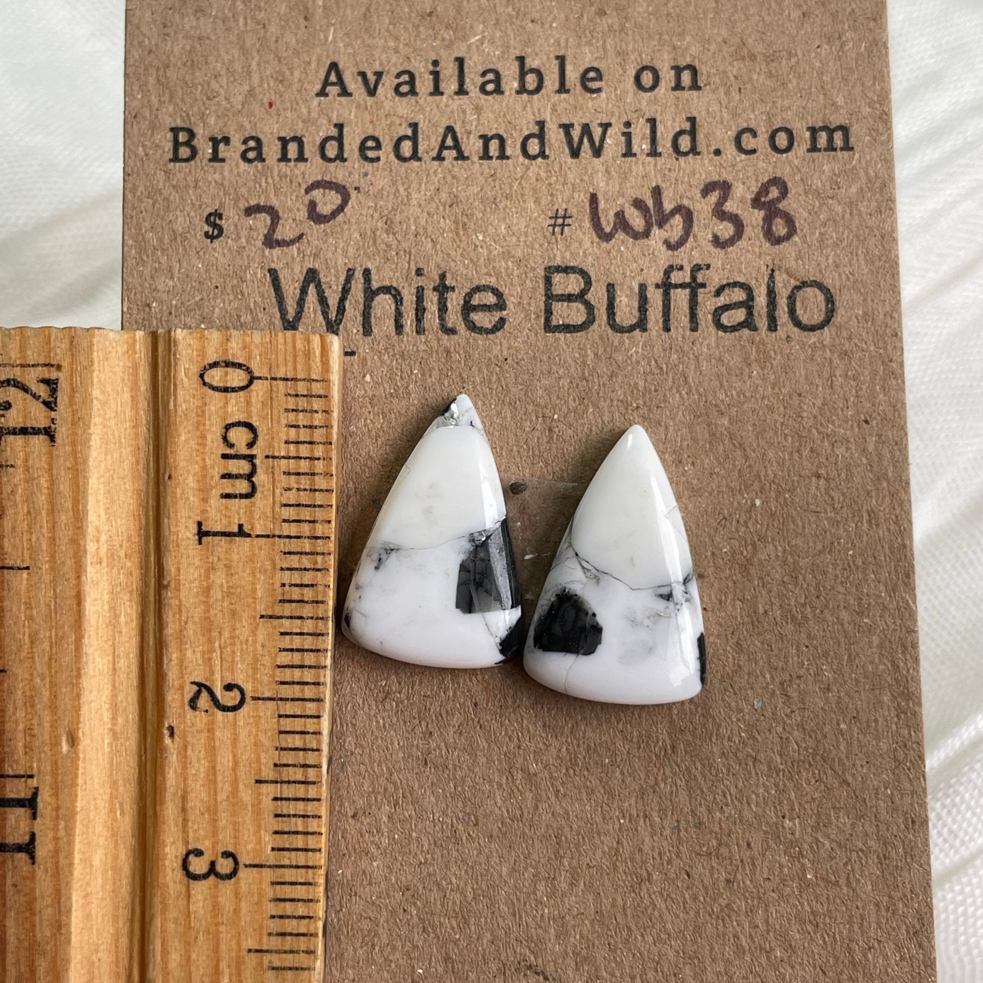 White Buffalo Cabochon - WB38 DC05AC62-F68B-471E-9631-5694452D8712 Brandedandwild.com