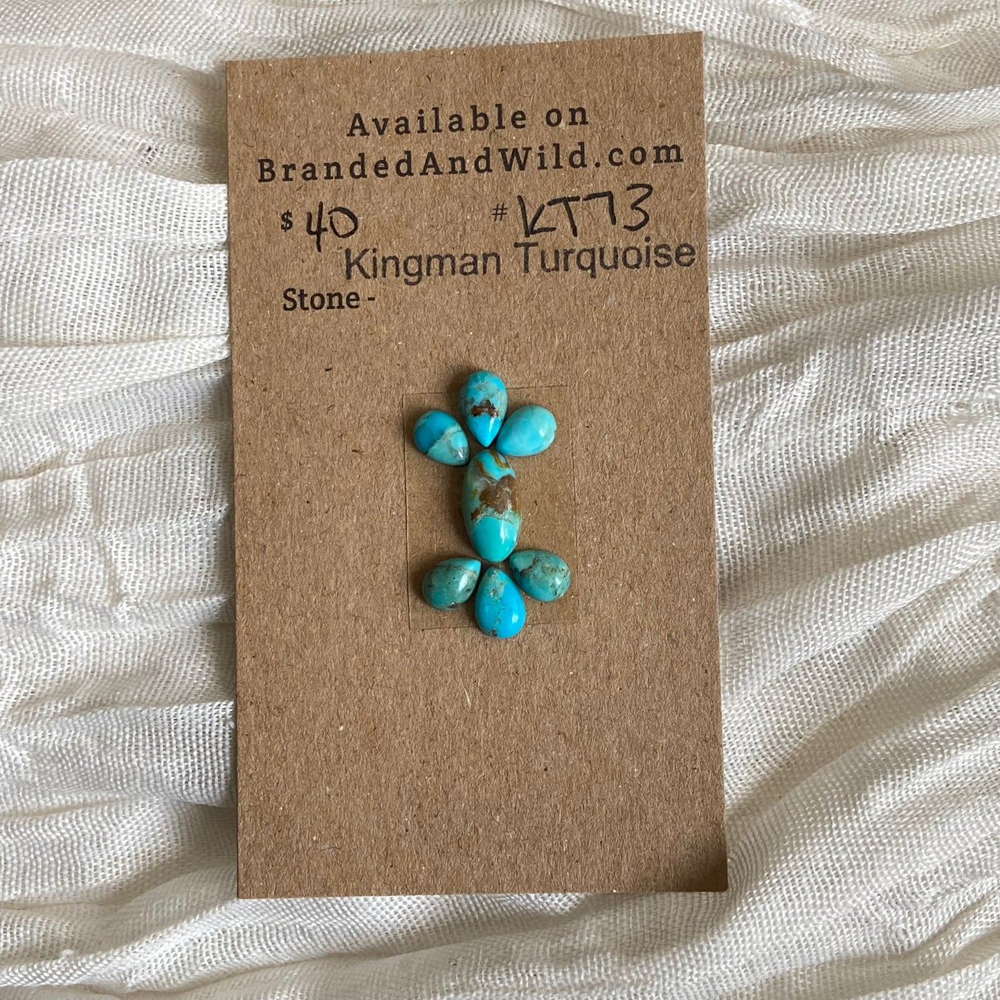 Kingman Turquoise Cabochon - KT73 DC21CFA9-BDA1-4D50-B27F-0BA0CDE39BC0 Brandedandwild.com