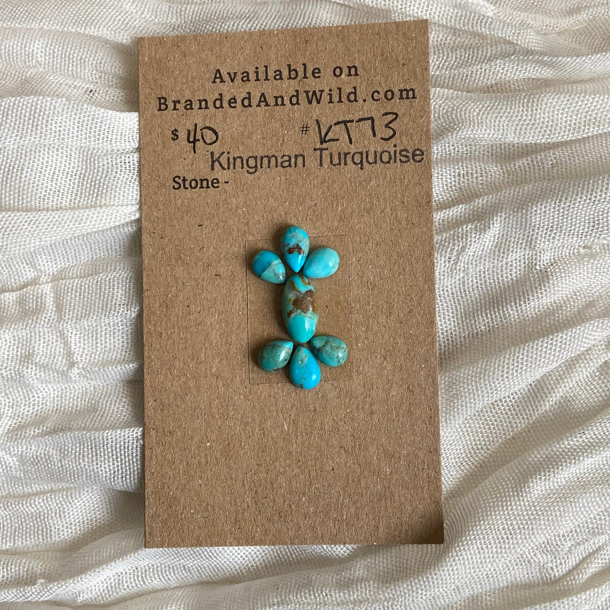 Kingman Turquoise Cabochon - KT73 DC21CFA9-BDA1-4D50-B27F-0BA0CDE39BC0 Brandedandwild.com