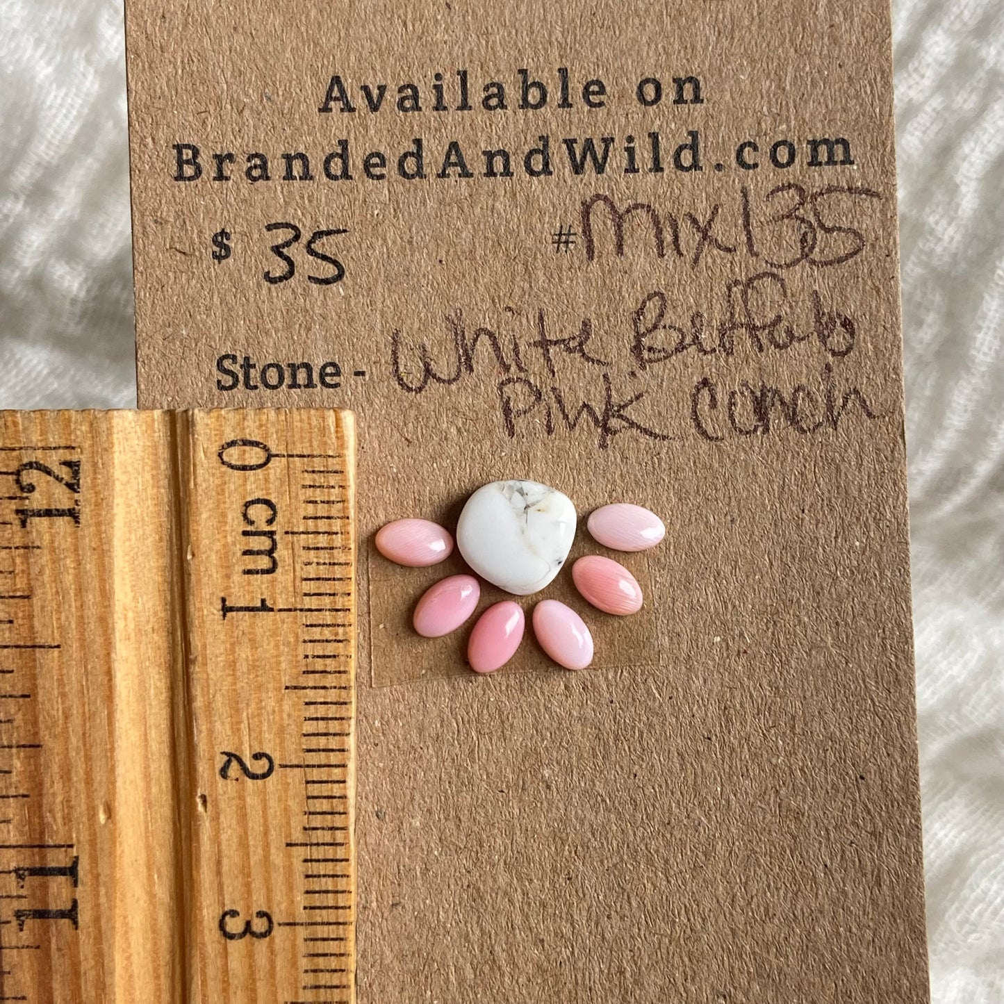 Pink Conch / White Buffalo Cabochon - MIX135 DC6E7E84-9CBA-4F47-91E0-DB6545EF0A7C Brandedandwild.com