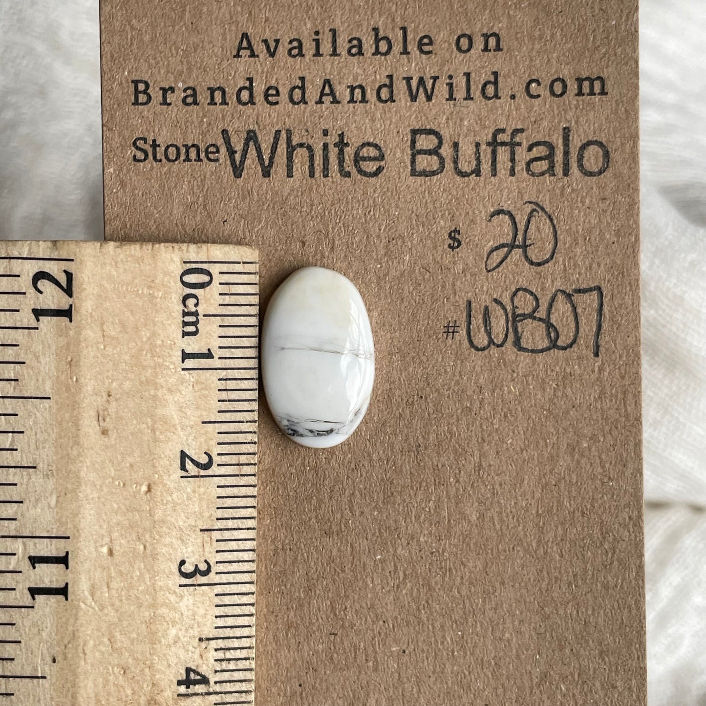 White Buffalo Cabochon - WB07 DC741C2C-BA5C-407C-81AE-BB79CFB9A436 Brandedandwild.com