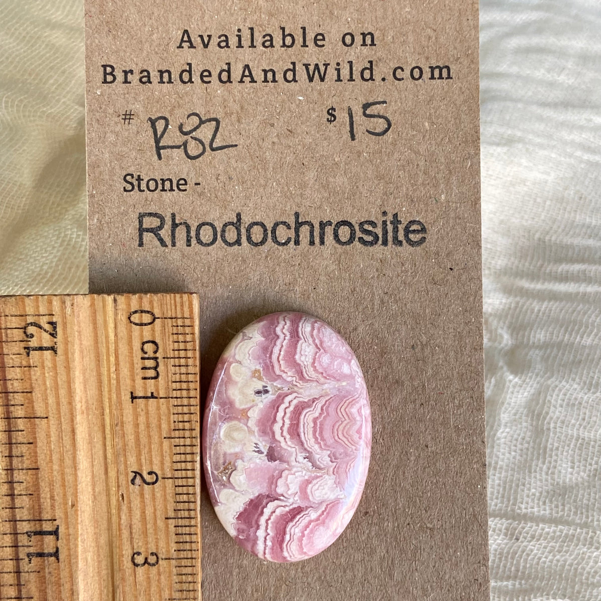 Rhodochrosite Cabochon - R82 DC751096-C62C-4900-9780-C5361BA86EFB Brandedandwild.com