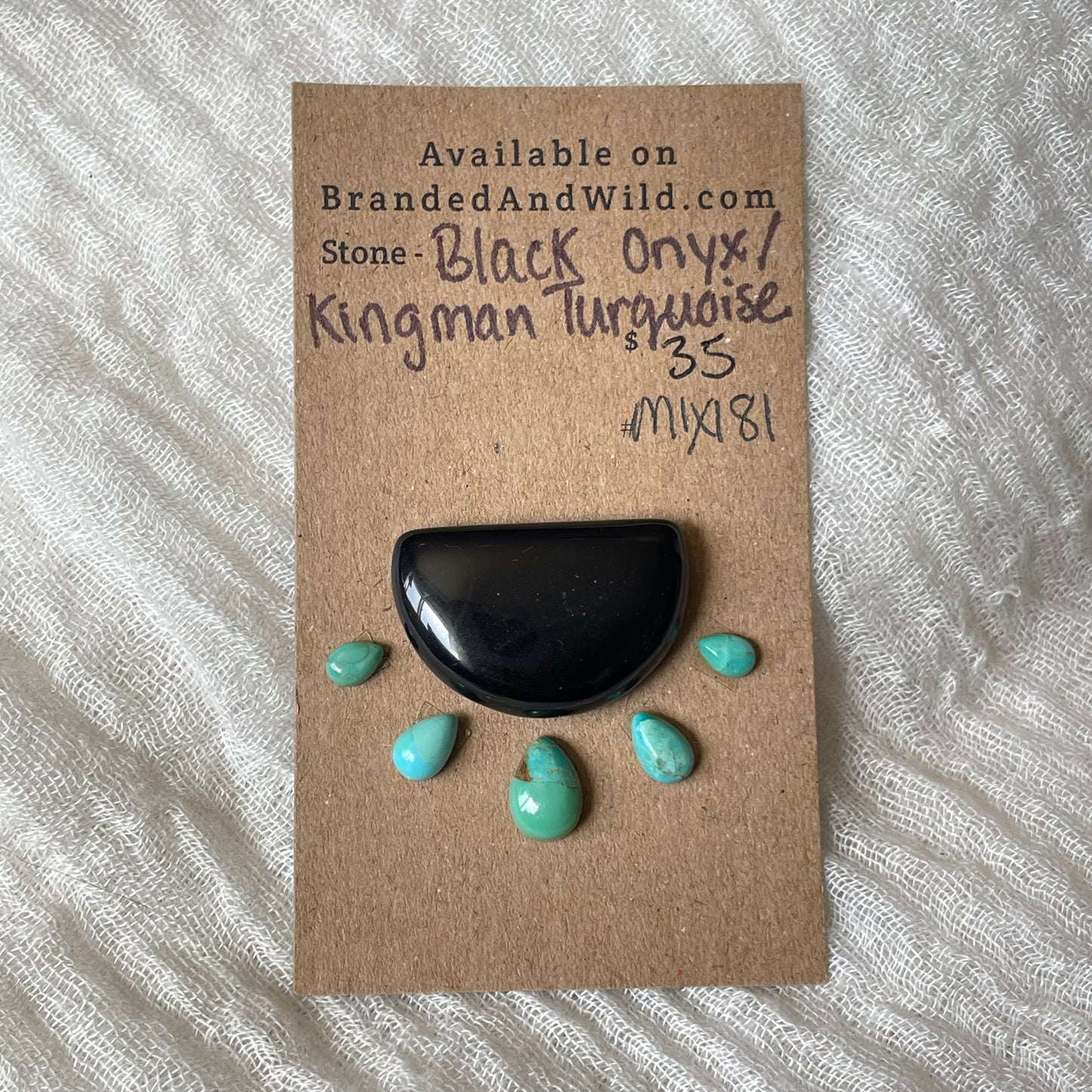 Kingman / Black Onyx Cabochon - Mix181 DCE3ADC5-8364-4C58-B653-13097729F656 Brandedandwild.com