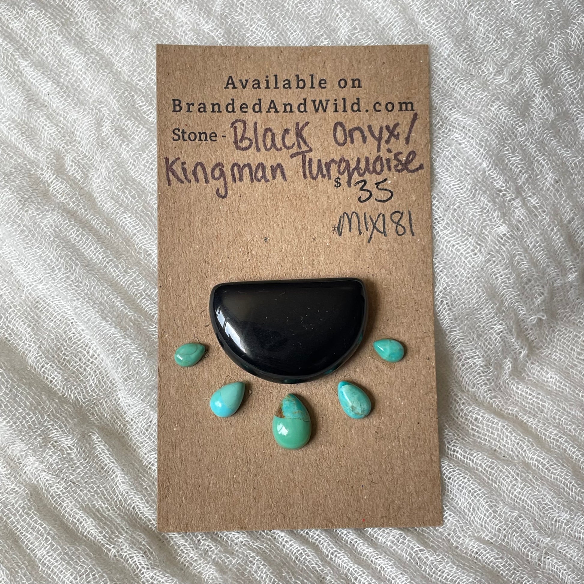 Kingman / Black Onyx Cabochon - Mix181 DCE3ADC5-8364-4C58-B653-13097729F656 Brandedandwild.com