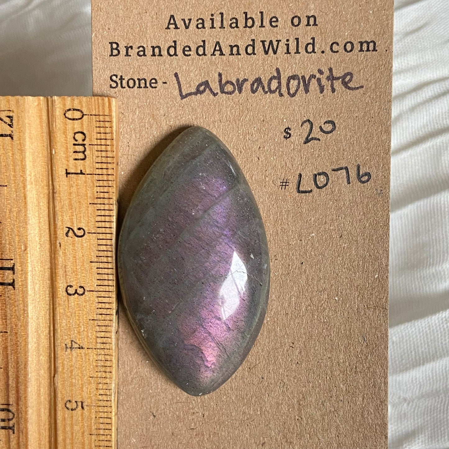 Labradorite Cabochon - L076 DD5CEDAA-32F9-4FEB-B8B2-1DA656580D2B Brandedandwild.com