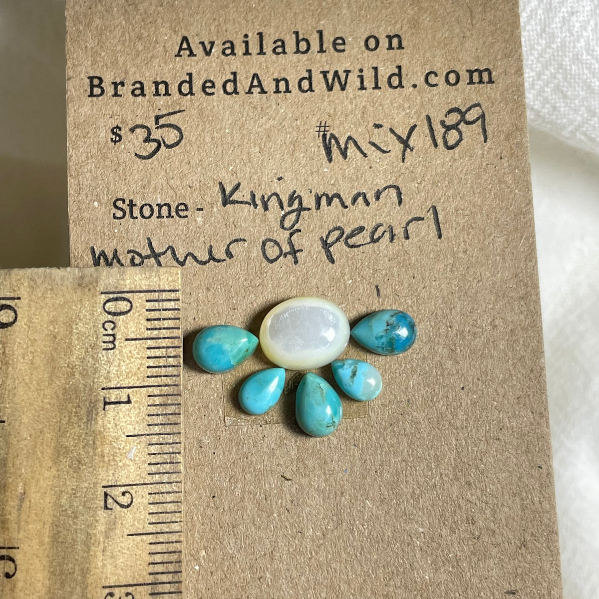 Kingman Turquoise / Mother of Pearl Cabochon - Mix189