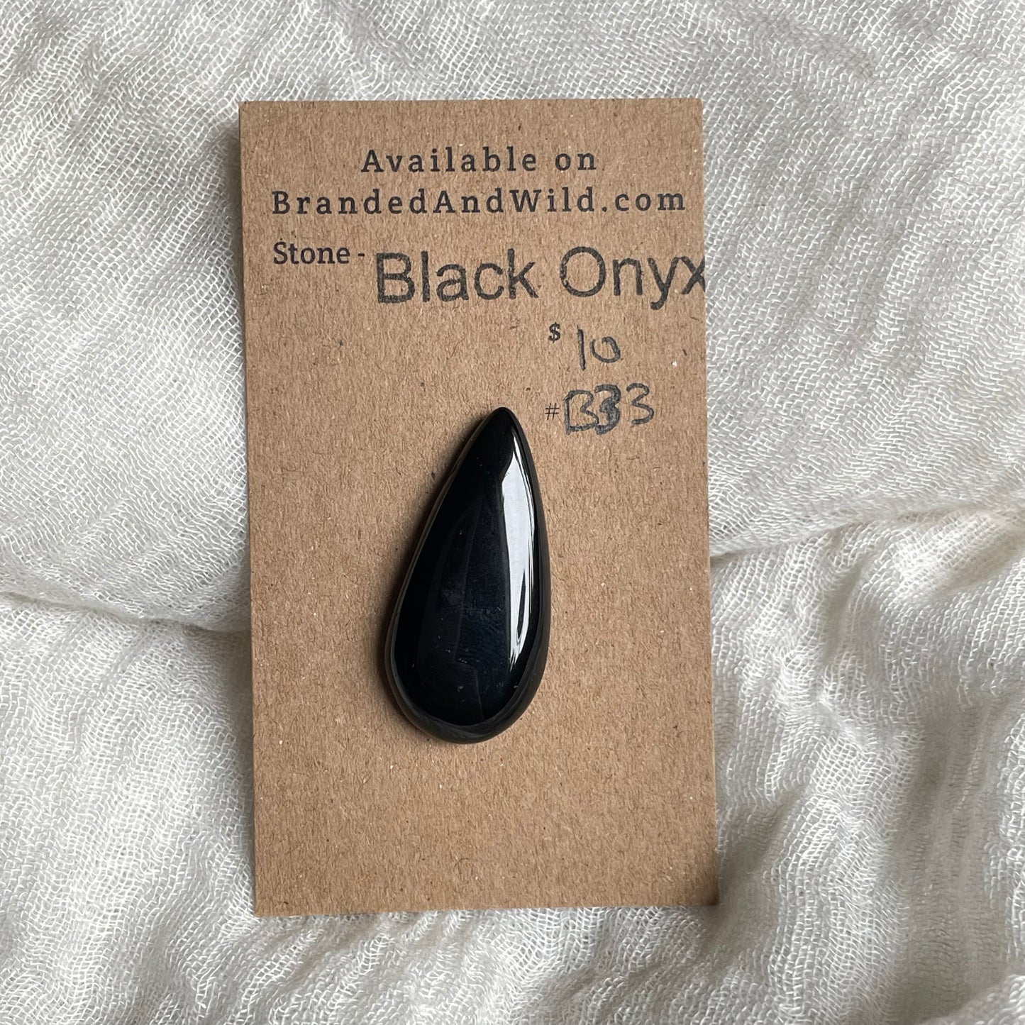 Black Onyx - Cabochon - B33 DDC20964-CFDF-4D6A-8037-FF584FD3CD84 Brandedandwild.com
