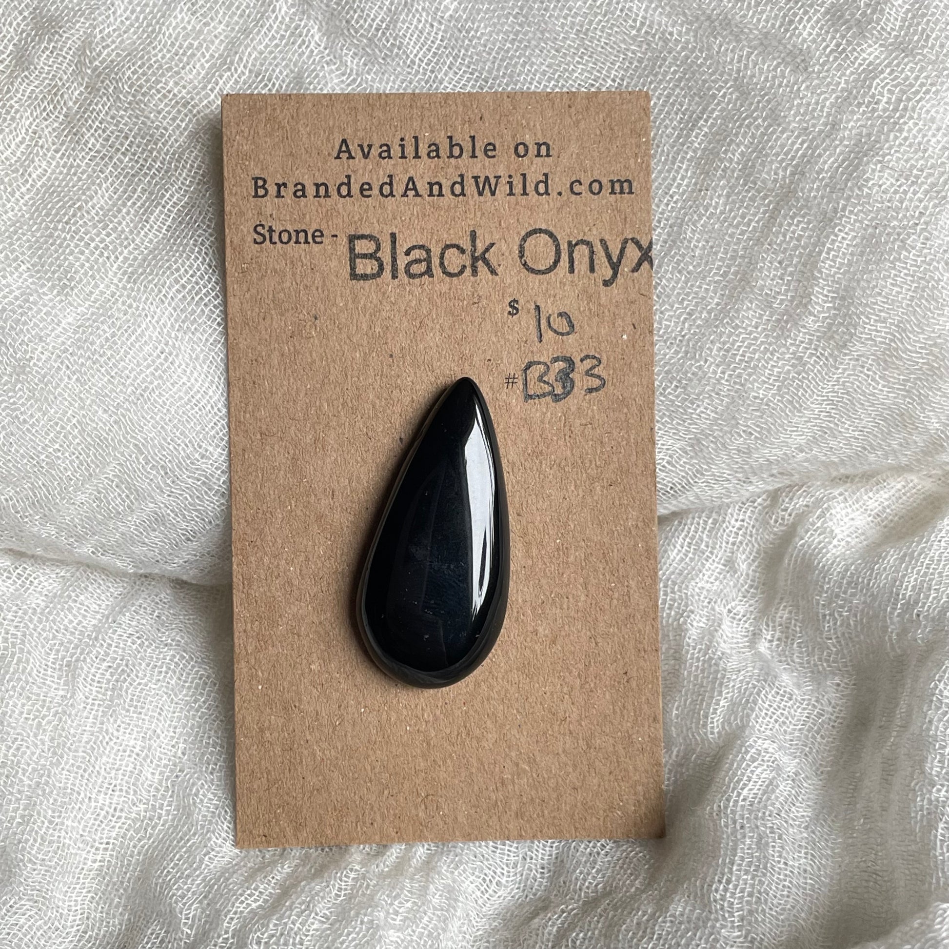 Black Onyx - Cabochon - B33 DDC20964-CFDF-4D6A-8037-FF584FD3CD84 Brandedandwild.com