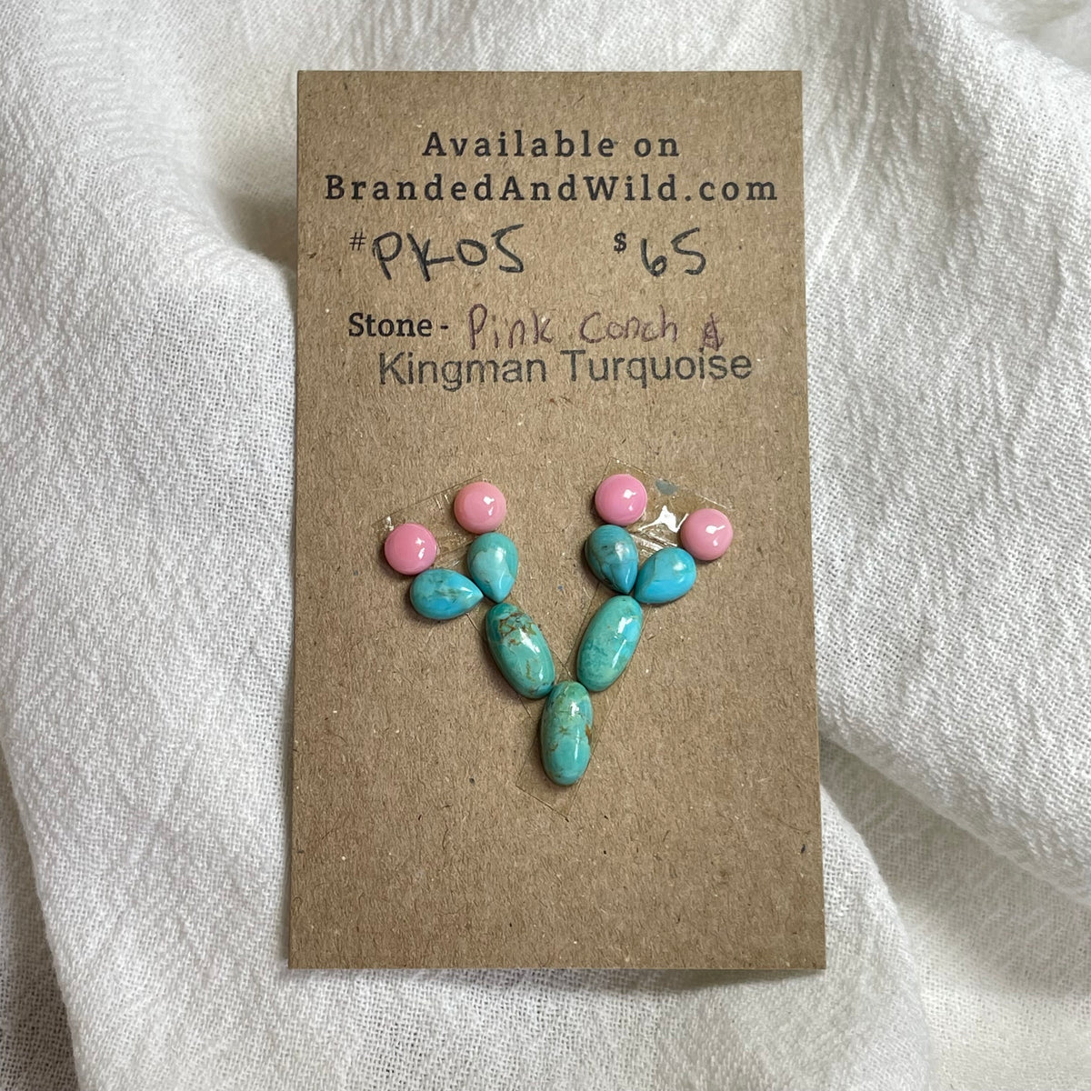 Pink Conch / Kingman Turquoise Cabochon - PK05 DDD02548-B76A-4D51-9C6E-B12D64F24822 Brandedandwild.com
