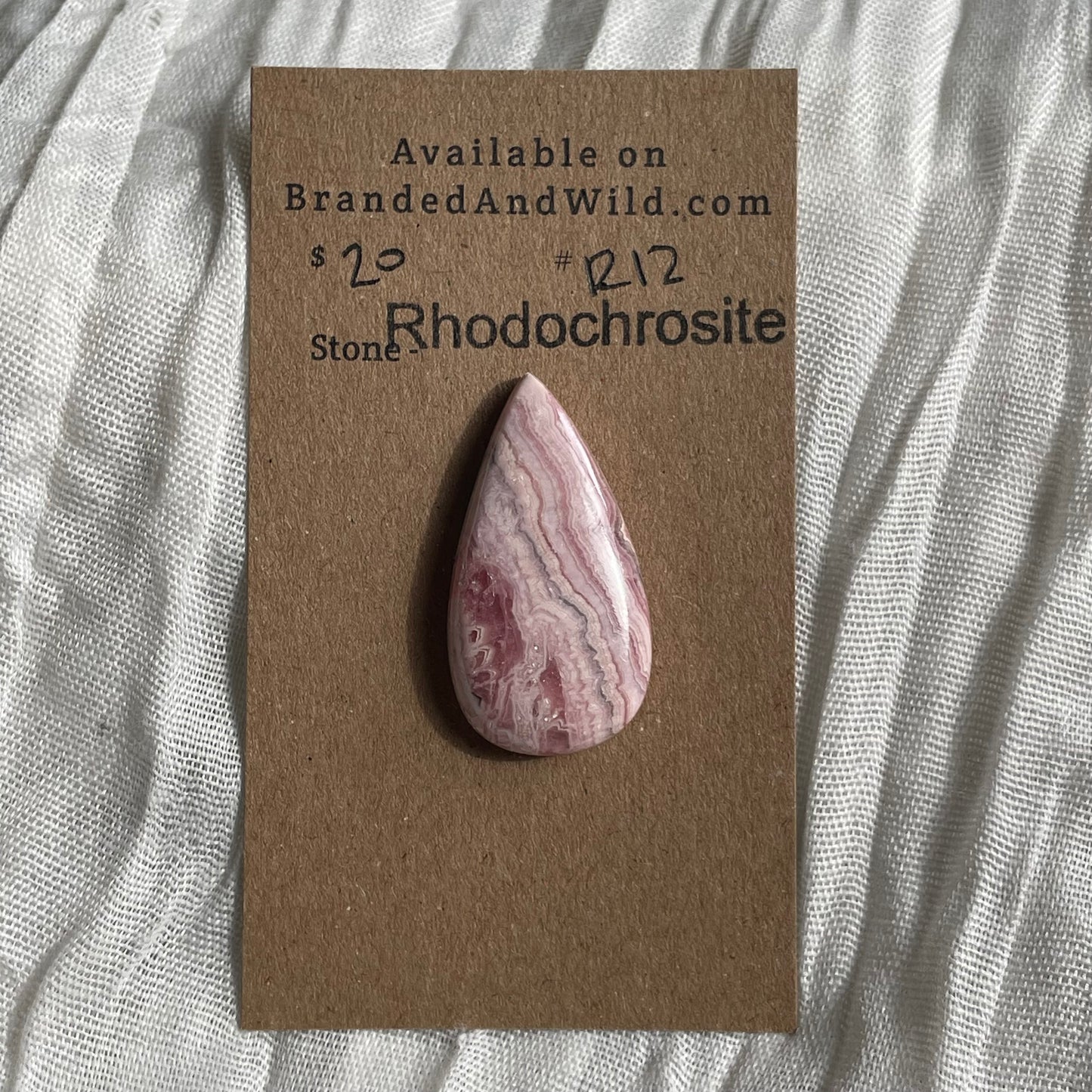 Rhodochrosite Cabochon - R12 DDE8DC60-24A2-4F8E-9AA6-64C696627733 Brandedandwild.com